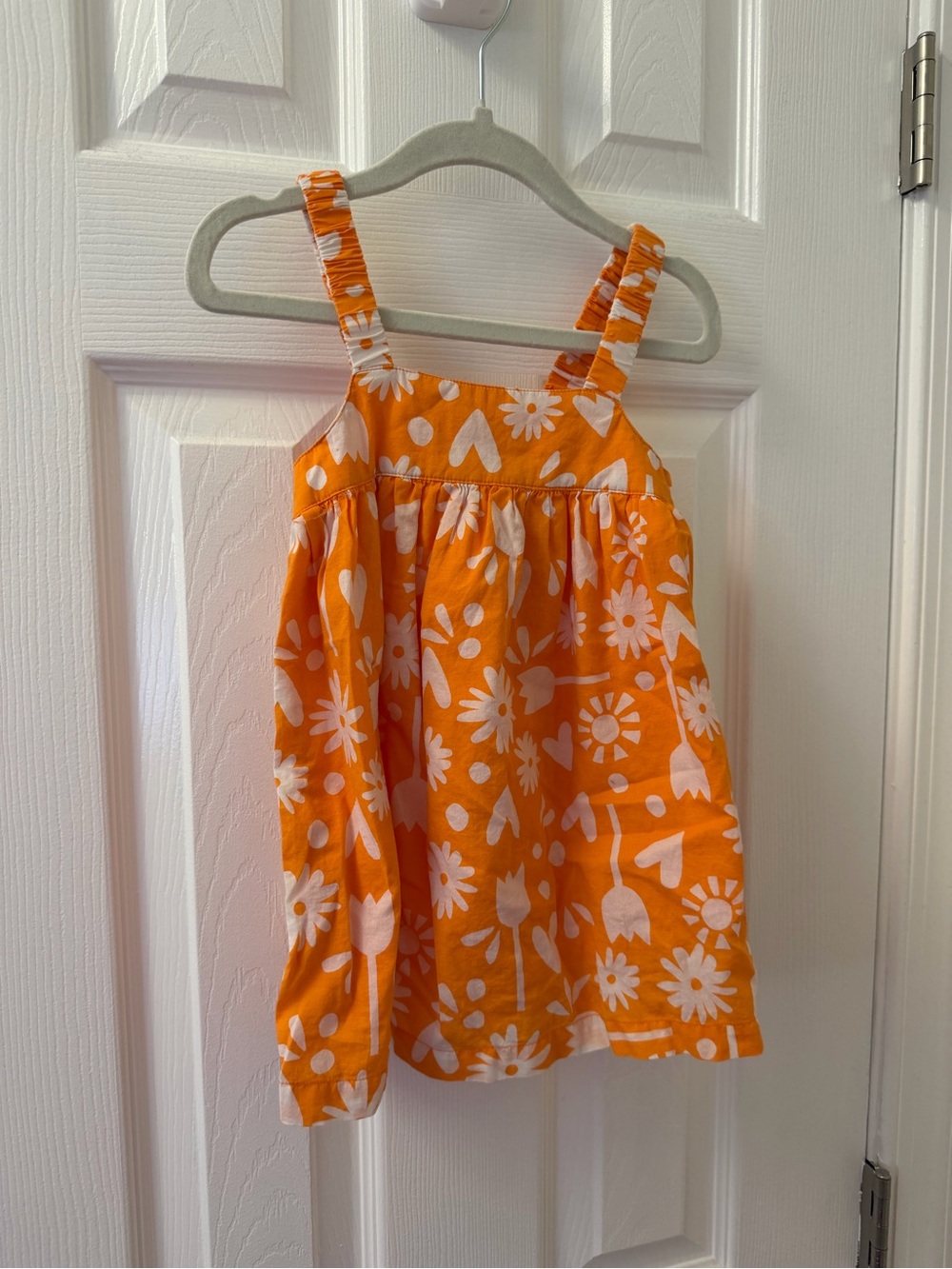 Primary Girls' Orange Floral Print Sundress
